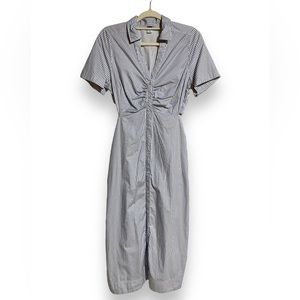 NWOT Striped Cutout Midi Shirt Dress, Size 6